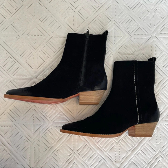 Free People Bowers Suede Boot In Black/Sand Dune Size 37 - Picture 6 of 6